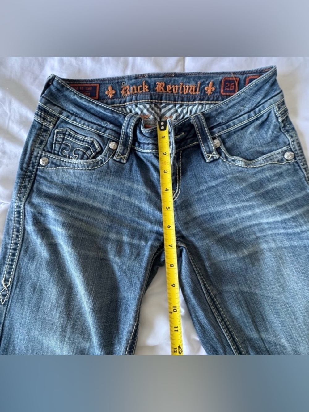 Y2K Rock Revival Women's Indigo Skinny , Debbie straight leg Jeans - Picture 8 of 14